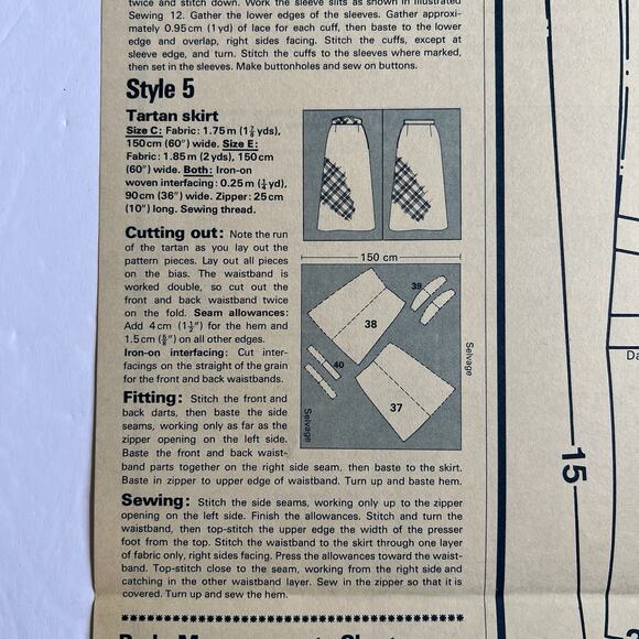 Vintage Designer Sewing Patterns Uncut Lot Of 3 Blouse Dress Jacket Skirt 70s - Picture 10 of 10